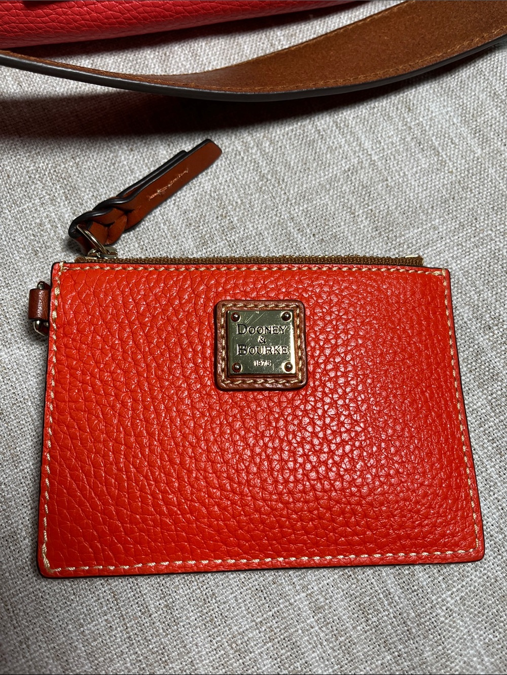 Dooney & Bourke Geranium Pebbled Leather Shoulder Bag with ID Card Holder - Picture 7 of 9